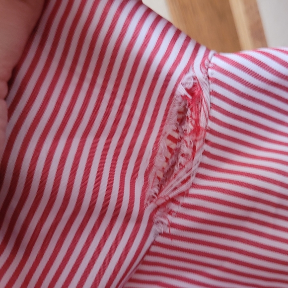 Red Striped button up shirt dress - Picture 3 of 3